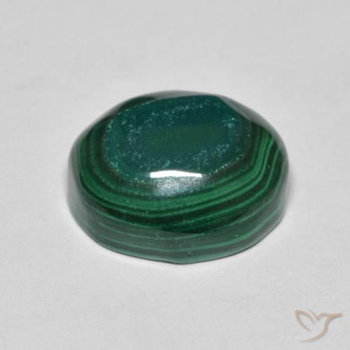 Malachite Vert pin naturelle ovale, 6.69 ct, Opaque