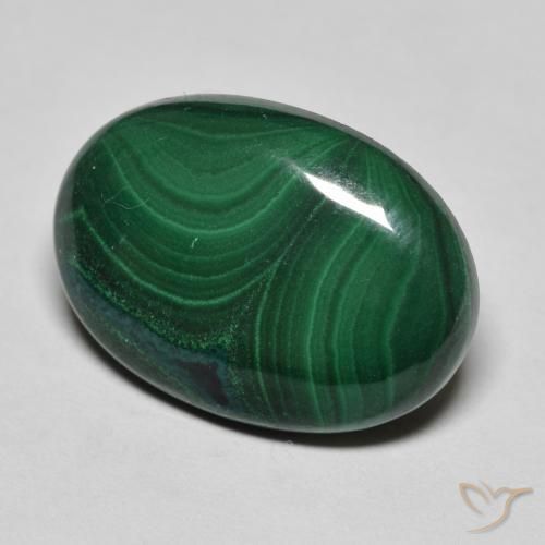 Malachite Vert naturelle ovale, 11.40 ct, Opaque