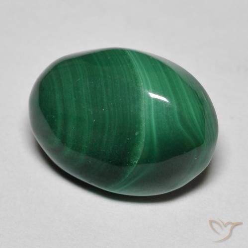 Malachite Vert pin naturelle ovale, 7.83 ct, Opaque