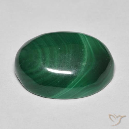 Malachite Vert pin naturelle ovale, 7.83 ct, Opaque