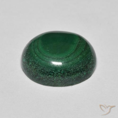 Malachite vert naturelle coupe ovale, 6,43 ct, opaque
