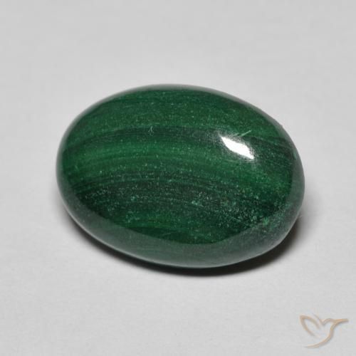 Malachite Vert pin naturelle ovale, 6.61 ct, Opaque