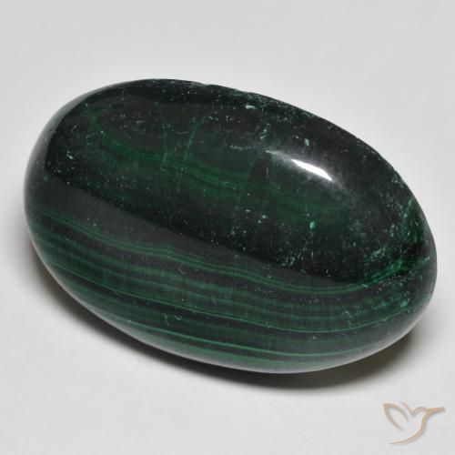 Malachite Vert foncé naturelle ovale, 30.12 ct, Opaque