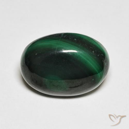 7.10ct Naturel Forêt verte Malachite, ovale, Opaque