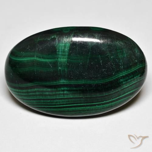 Malachite Vert foncé naturelle ovale, 37.71 ct, Opaque