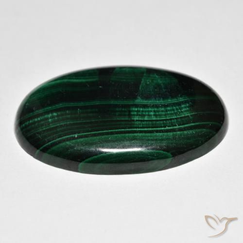 Malachite Vert foncé naturelle ovale, 37.71 ct, Opaque