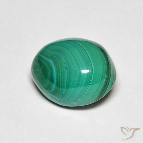 3.34ct Naturel Vert Malachite, ovale, Opaque