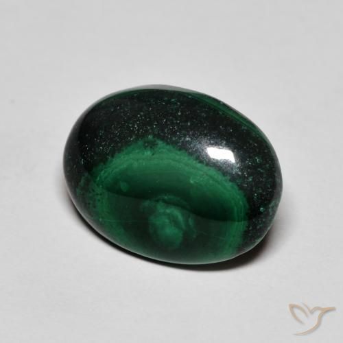 Malachite Vert foncé naturelle ovale, 6.48 ct, Opaque