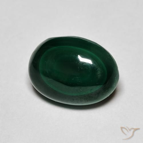 5.64ct Naturel Vert foncé Malachite, ovale, Opaque