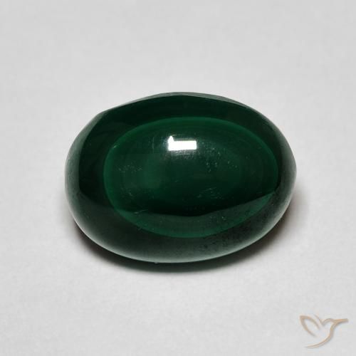 Malachite Vert foncé naturelle ovale, 5.64 ct, Opaque