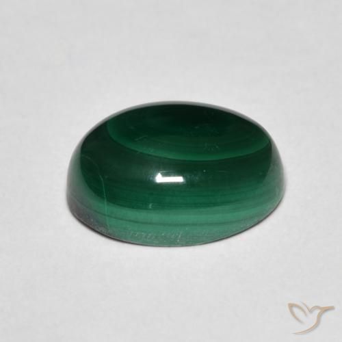 Malachite Vert foncé naturelle ovale, 5.64 ct, Opaque