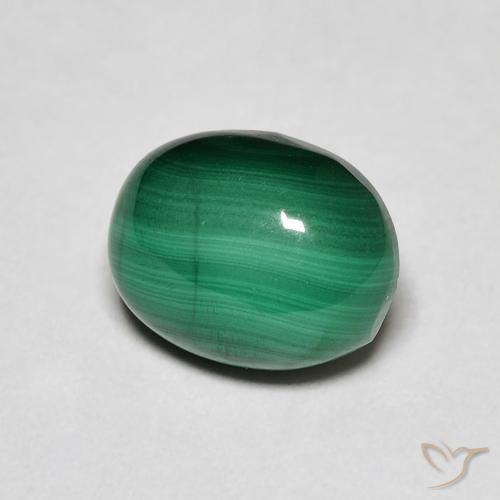 Malachite Vert moyen naturelle ovale, 3.26 ct, Opaque