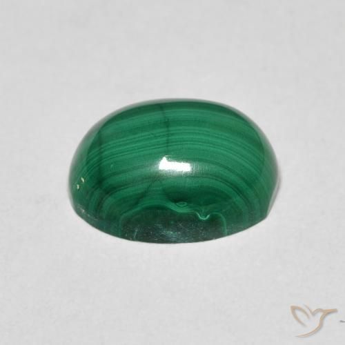Malachite Vert moyen naturelle ovale, 3.26 ct, Opaque