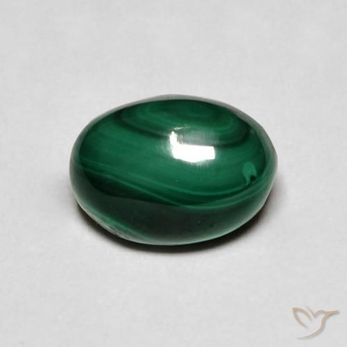 Malachite Vert moyen naturelle ovale, 2.78 ct, Opaque