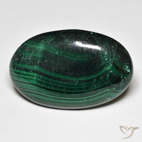 32.63ct Naturel Vert Malachite, ovale, Opaque
