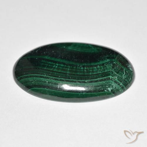 Malachite Vert naturelle ovale, 32.63 ct, Opaque