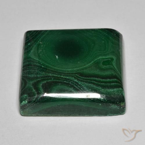 Malachite Vert pin naturelle Carré, 68.84 ct, Opaque