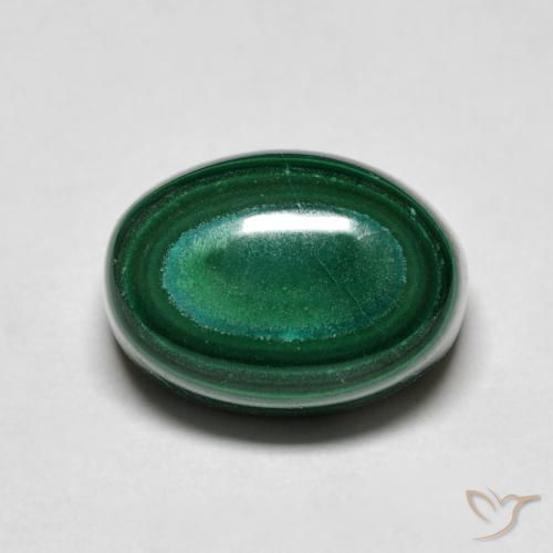 Malachite Vert naturelle ovale, 13.80 ct, Opaque