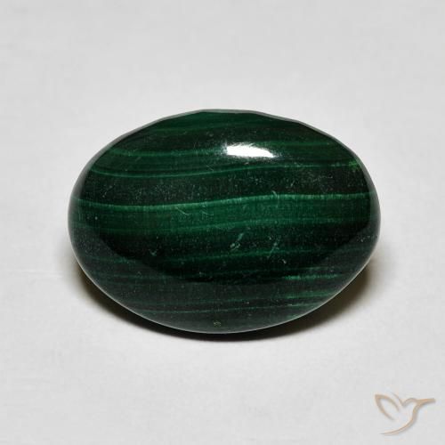 4.96ct Naturel Vert foncé Malachite, ovale, Opaque