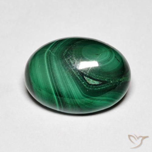 Malachite Vert naturelle ovale, 7.31 ct, Opaque