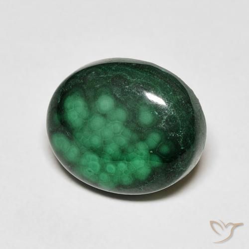 Malachite Vert pin naturelle ovale, 5.88 ct, Opaque