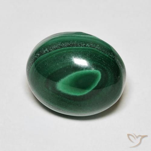 Malachite Vert pin naturelle ovale, 7.80 ct, Opaque