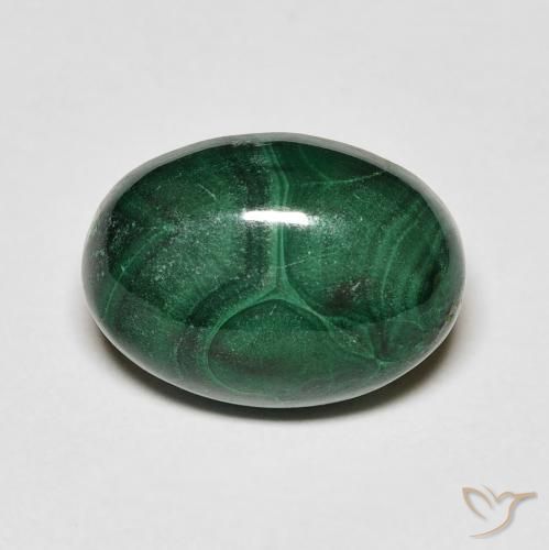 Malachite Vert moyen naturelle ovale, 8.47 ct, Opaque