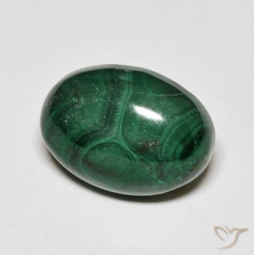 Malachite Vert moyen naturelle ovale, 8.47 ct, Opaque