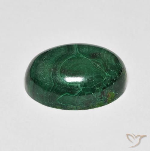 Malachite Vert moyen naturelle ovale, 8.47 ct, Opaque