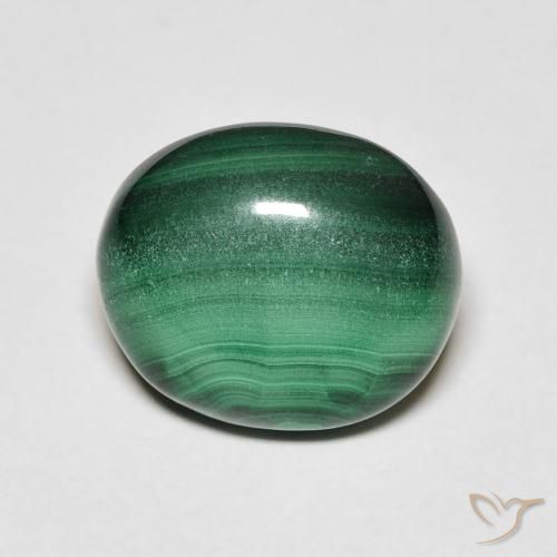 6.20ct Naturel Vert moyen Malachite, ovale, Opaque
