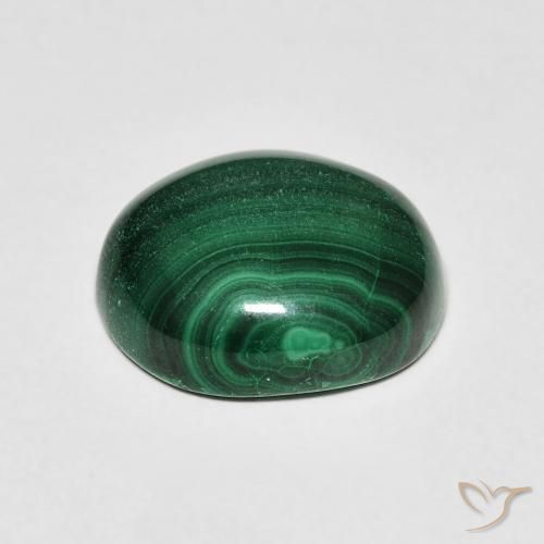 Malachite Vert moyen naturelle ovale, 6.20 ct, Opaque