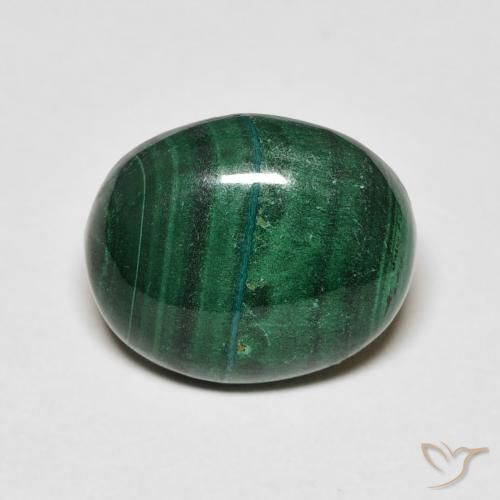 Malachite Vert moyen naturelle ovale, 5.65 ct, Opaque
