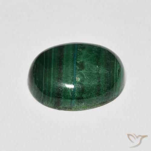 Malachite Vert moyen naturelle ovale, 5.65 ct, Opaque