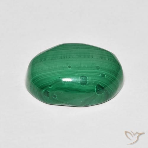 Malachite Vert naturelle ovale, 7.62 ct, Opaque