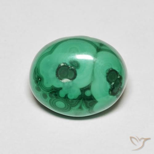 6.76ct Naturel Vert moyen Malachite, ovale, Opaque