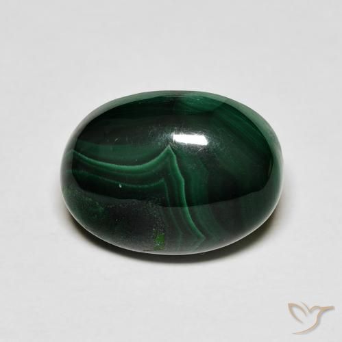 Malachite Vert naturelle ovale, 9.88 ct, Opaque