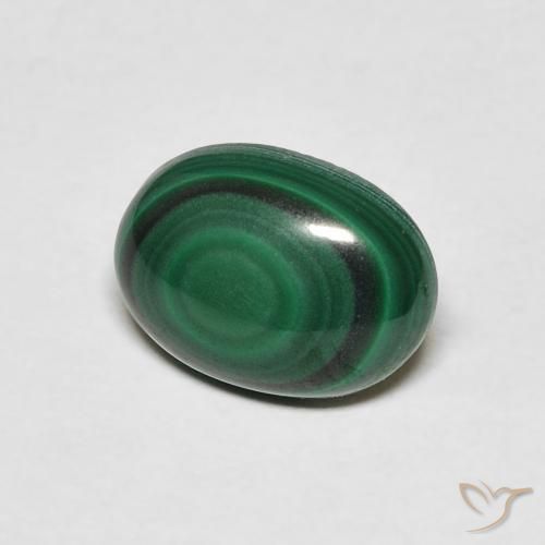 Malachite Vert foncé naturelle ovale, 2.60 ct, Opaque