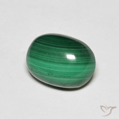 Malachite Vert foncé naturelle ovale, 3.44 ct, Opaque