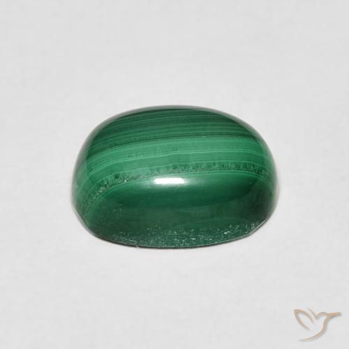 Malachite Vert foncé naturelle ovale, 3.44 ct, Opaque