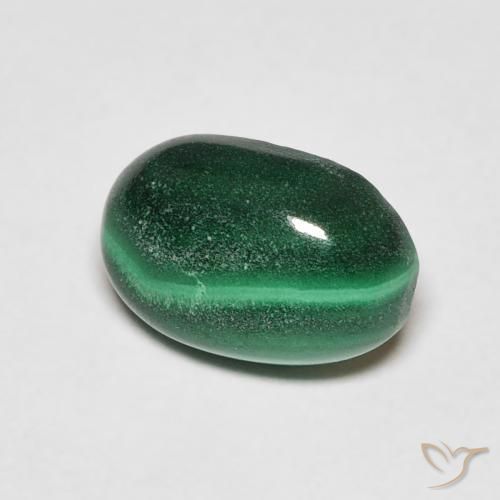 Malachite Vert foncé naturelle ovale, 2.27 ct, Opaque