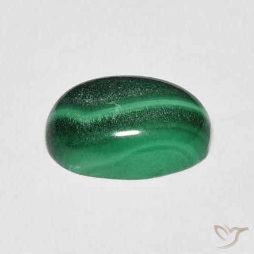 Malachite Vert foncé naturelle ovale, 2.27 ct, Opaque