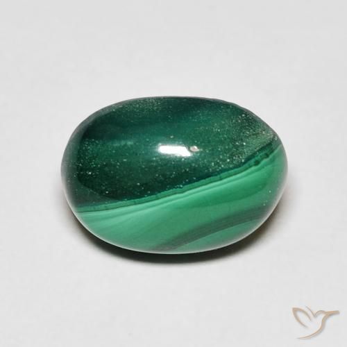 4.40ct Naturel Vert foncé Malachite, ovale, Opaque