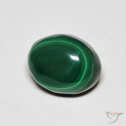Malachite Vert foncé naturelle ovale, 3.20 ct, Opaque