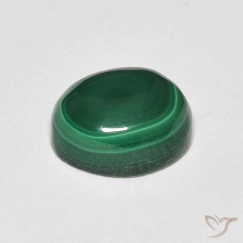 Malachite Vert foncé naturelle ovale, 3.20 ct, Opaque