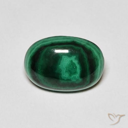 3.01ct Naturel Vert foncé Malachite, ovale, Opaque