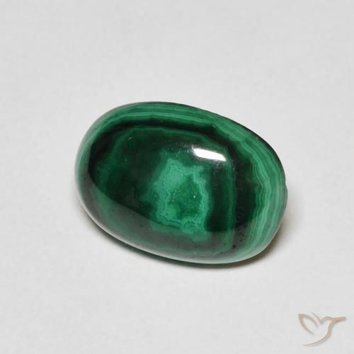 Malachite Vert foncé naturelle ovale, 3.01 ct, Opaque