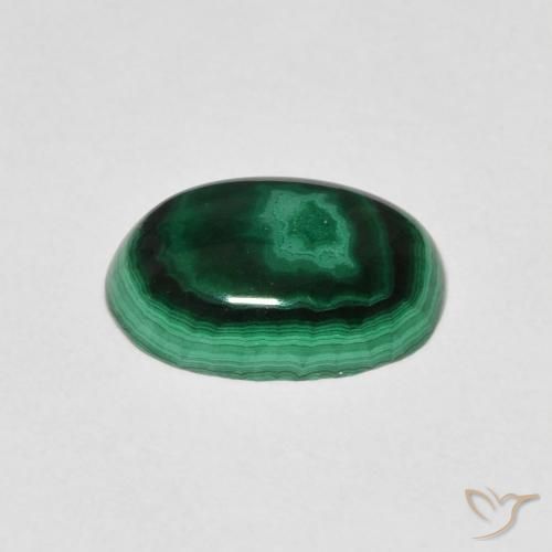 Malachite Vert foncé naturelle ovale, 3.01 ct, Opaque
