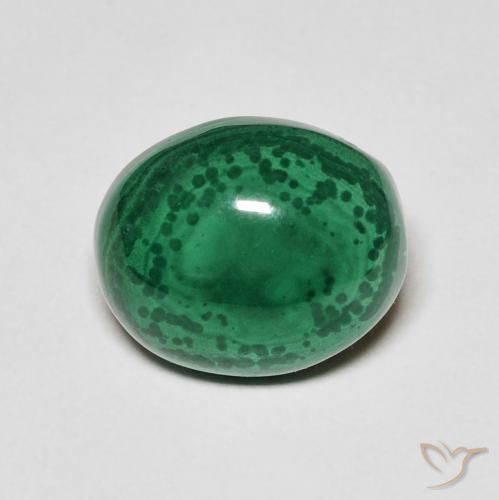 6.61ct Naturel Vert moyen Malachite, ovale, Opaque