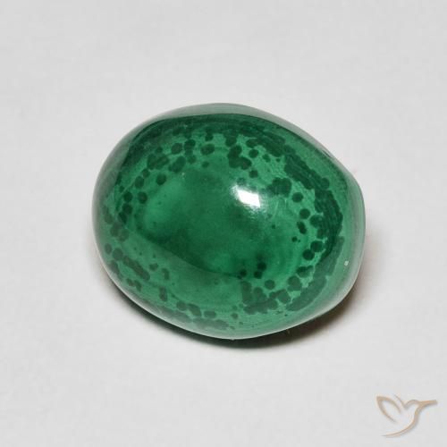 Malachite Vert moyen naturelle ovale, 6.61 ct, Opaque