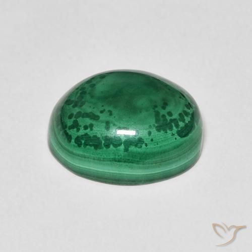 Malachite Vert moyen naturelle ovale, 6.61 ct, Opaque
